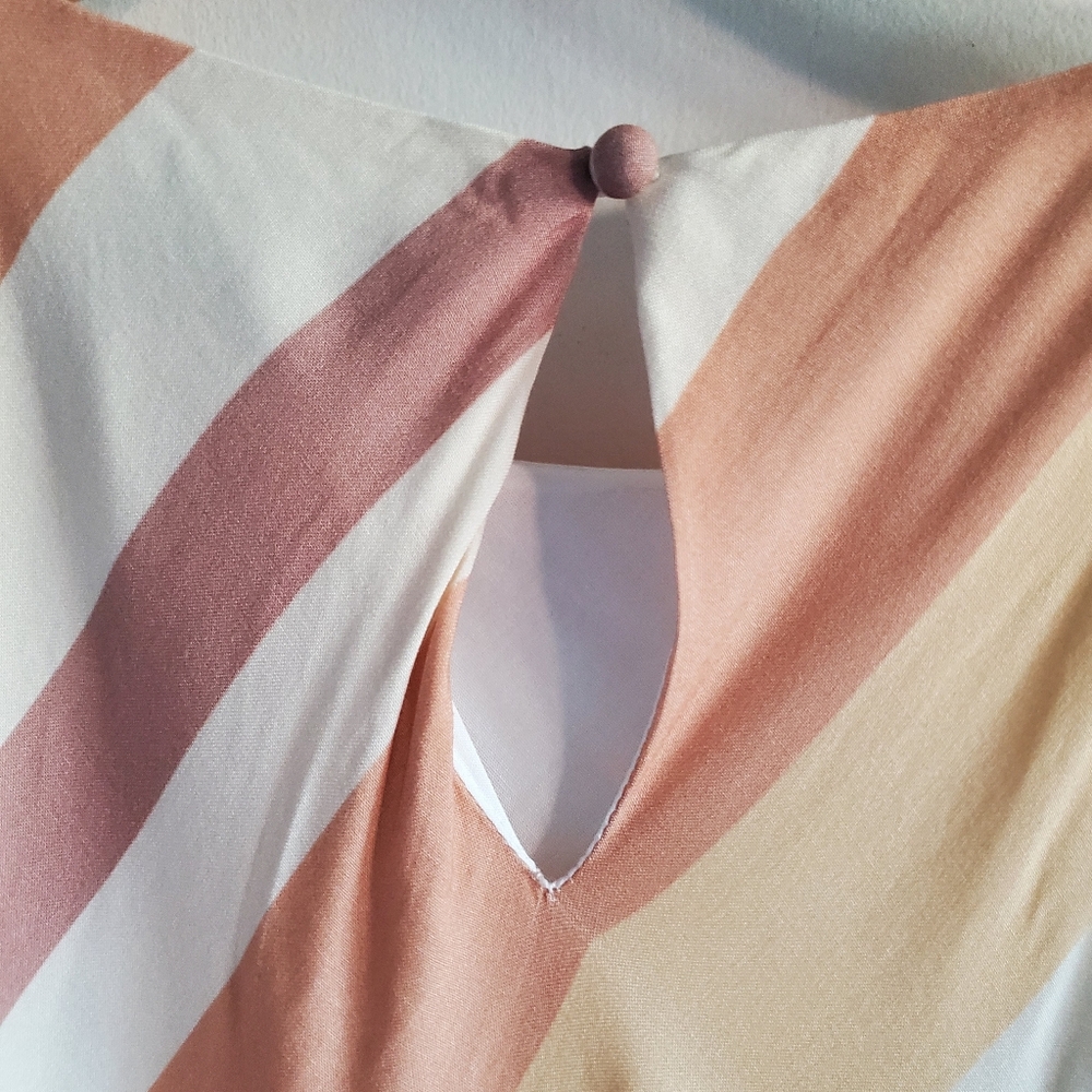 Petal & Pup Flavia Maxi Dress Brown Stripes Size S Brunch Cocktail Vacation - Picture 10 of 16